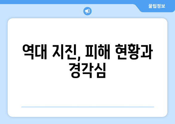 한국 역대 지진 강도 순위 TOP 10 | 지진 규모, 발생 지역, 피해 현황