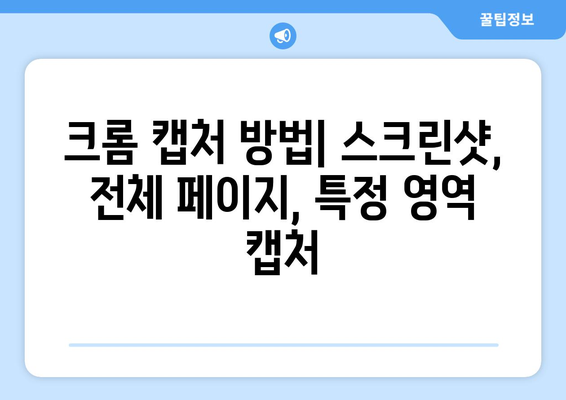 크롬 화면 캡처 완벽 가이드| 캡처 도구, 방법, 활용 팁 | 크롬 캡처, 스크린샷, 웹페이지 저장