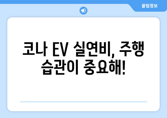 코나 EV 주행거리, 실제 주행 성능은? | 전기차, 주행거리, 실연비, 충전 팁