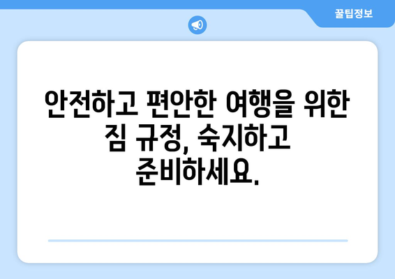 비행기에 탑승할 때 반입 금지된 물품 완벽 가이드 | 항공 안전, 보안, 짐 규정, 여행 준비