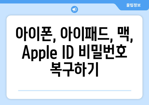 잊어버린 Apple ID 비밀번호, 이렇게 찾으세요! | Apple 계정, 비밀번호 복구, 아이폰, 아이패드, 맥