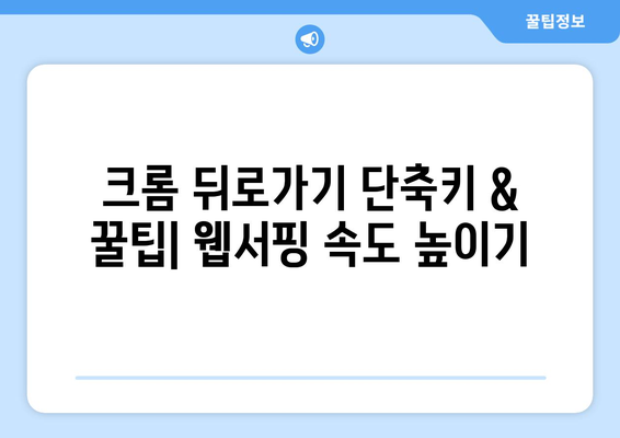 크롬 뒤로가기 단축키 & 꿀팁| 웹서핑 속도 높이기 | 웹 브라우징, 효율성, 생산성