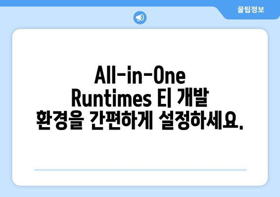 All-in-One Runtimes E 다운로드 | 개발 환경 설정 가이드 | 런타임, 개발 도구, 개발 환경