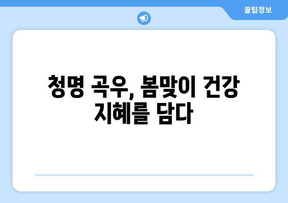 24절기 청명 곡우| 봄의 기운 가득한 계절 풍경과 생활 속 지혜 | 봄, 자연, 절기, 풍습, 건강