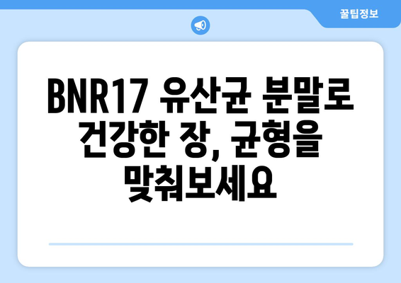 BNR17 유산균 분말, 장 건강 위한 선택? 효능과 섭취 방법 총정리 | 유산균, 장 건강, BNR17, 분말, 섭취, 효과