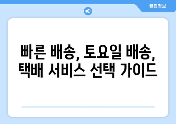 토요일에도 배송 가능한 택배 서비스 비교 | 토요일 택배, 주말 배송, 빠른 배송, 택배 서비스 비교