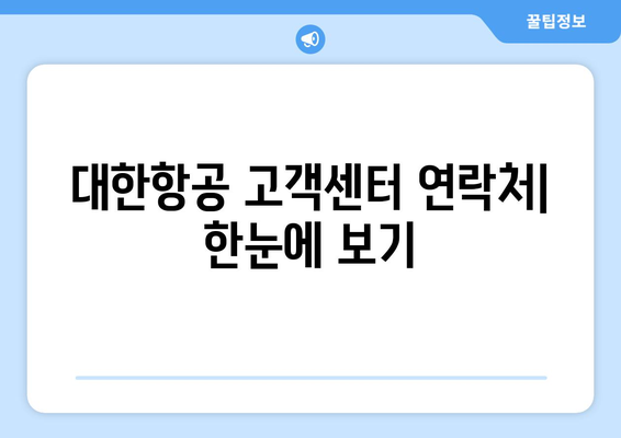 대한항공 고객센터 연락처| 전화번호, 카카오톡, 이메일 | 항공권 예약, 변경, 환불, 문의