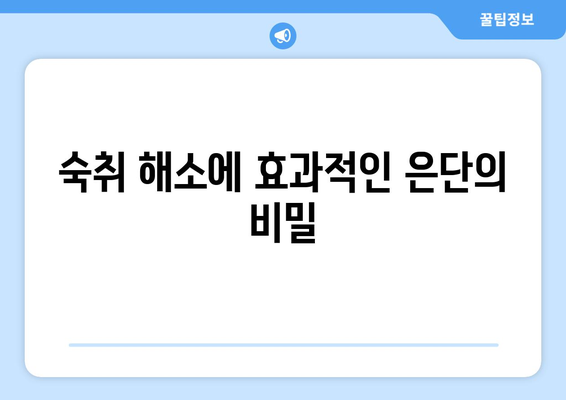 은단의 놀라운 효능 7가지| 건강 관리에 도움이 되는 이유 | 은단, 효능, 건강, 약효, 소화, 숙취, 구토