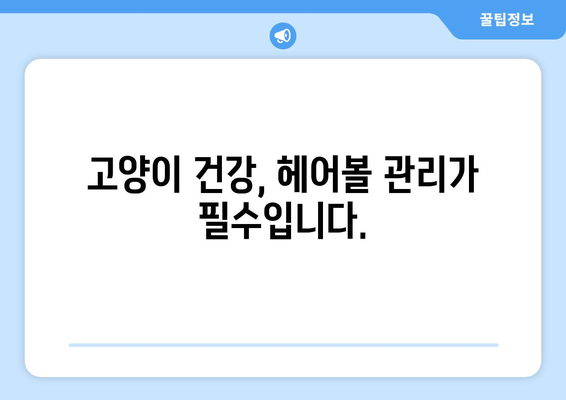 고양이 헤어볼 제거 완벽 가이드| 원인, 증상, 해결책 총정리 | 고양이 건강, 소화불량, 구토, 예방