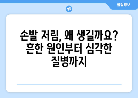 손발 저림, 놓치지 마세요! 원인과 해결책 총정리 | 저림, 마비, 통증, 건강, 질병, 증상, 진단, 치료