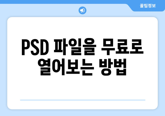 PSD 파일을 쉽게 열어보세요! | PSD 뷰어 추천 및 사용 방법