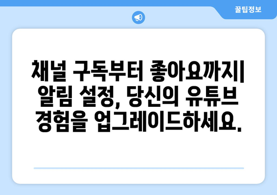 유튜브 알림 설정 완벽 가이드| 놓치지 않고 알림 받는 방법 | 유튜브 알림, 알림 설정, 채널 구독, 좋아요