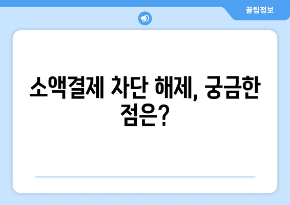 휴대폰 소액결제 차단 해제, 이제 쉽게 해보세요! | 해제 방법, 주의 사항, 자주 묻는 질문