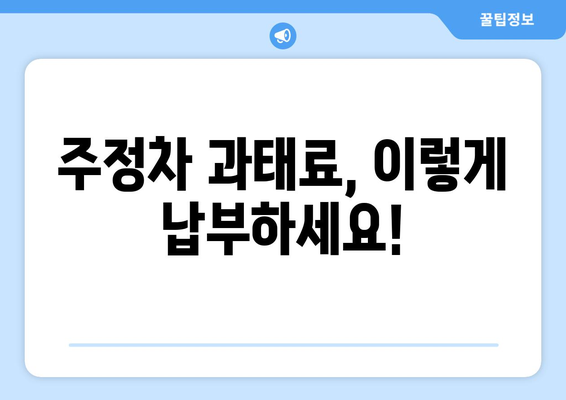 주정차 과태료, 간편하게 납부하세요! | 과태료 납부 방법, 납부 기한, 납부 방법 비교