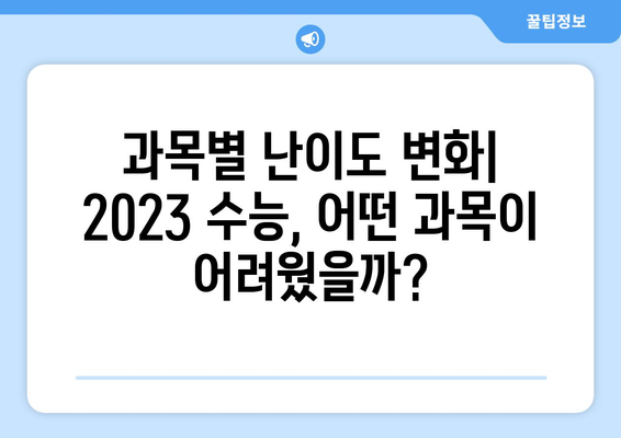 2023 수능 난이도 분석| 과목별 난이도 변화 및 전망 | 수능, 난이도 분석, 수능 준비, 입시 전략