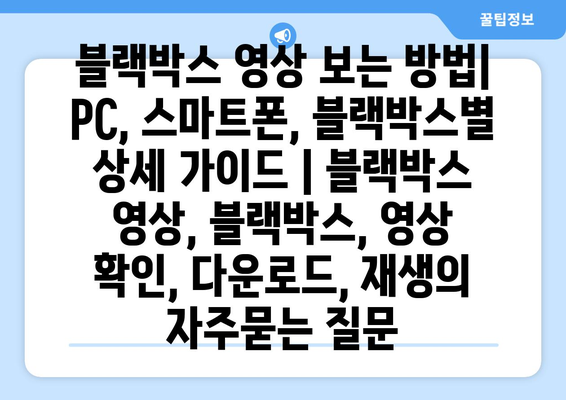 블랙박스 영상 보는 방법| PC, 스마트폰, 블랙박스별 상세 가이드 | 블랙박스 영상, 블랙박스, 영상 확인, 다운로드, 재생