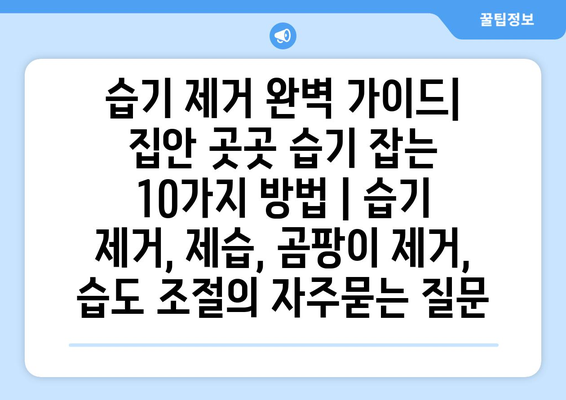 습기 제거 완벽 가이드| 집안 곳곳 습기 잡는 10가지 방법 | 습기 제거, 제습, 곰팡이 제거, 습도 조절