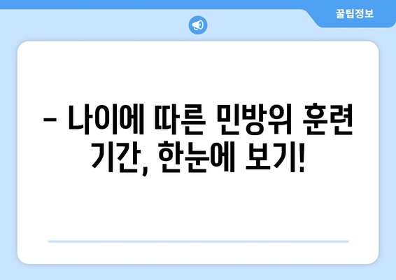 민방위 훈련, 이제 헷갈리지 마세요! 나이별 의무 훈련 기간 총정리 | 민방위, 훈련, 연령, 의무, 기간