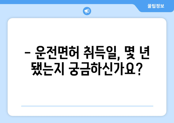 내 운전면허 취득일, 바로 확인하세요! | 운전면허, 취득일 조회, 면허증 정보