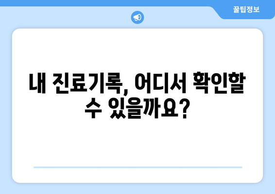 나의 병원 진료기록, 어떻게 조회해야 할까요? | 진료기록 조회 방법, 온라인 조회, 병원별 안내