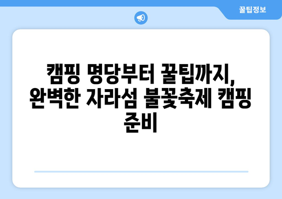 자라섬 불꽃축제 캠핑 완벽 가이드| 꿀팁 & 추천 장소 | 가평, 캠핑, 불꽃축제, 숙박