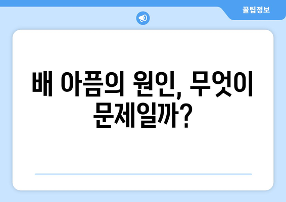 배 아플 때 즉시 해결하는 5가지 방법 | 응급처치, 원인, 완화, 진통제, 병원