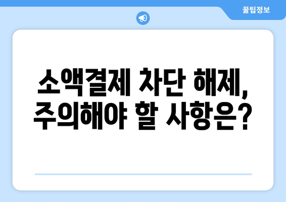 휴대폰 소액결제 차단 해제, 이제 쉽게 해보세요! | 해제 방법, 주의 사항, 자주 묻는 질문