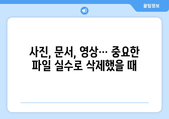 실수로 삭제한 파일, 다시 살려낼 수 있다면? | 휴지통 복원, 데이터 복구 방법, 삭제된 파일 복구, 파일 복구 팁