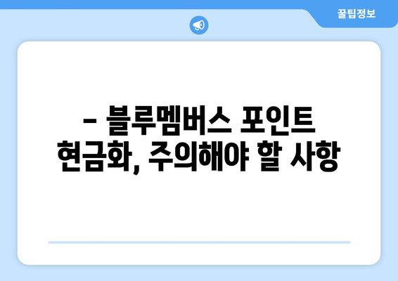 블루멤버스 포인트 현금화 완벽 가이드| 방법, 꿀팁, 주의사항까지! | 현금 전환, 포인트 사용, 혜택