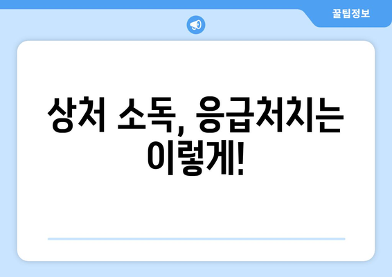 상처 소독, 제대로 알고 하세요! | 상처 종류별 소독 방법, 소독약 선택 가이드, 응급처치 팁