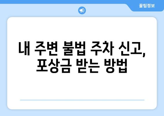 불법 주정차 신고 포상금 받는 방법| 지역별 정보 & 신고 절차 가이드 | 불법 주차, 신고, 포상금, 주차 단속