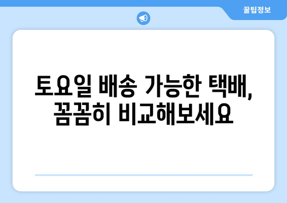 토요일에도 배송 가능한 택배 서비스 비교 | 토요일 택배, 주말 배송, 빠른 배송, 택배 서비스 비교