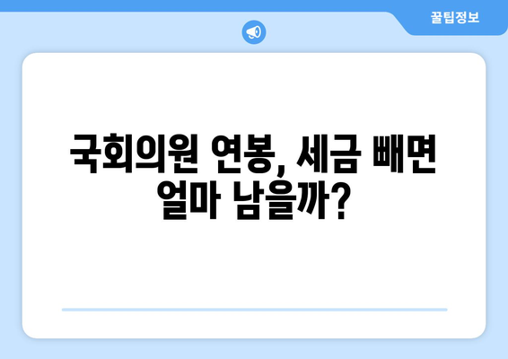 국회의원 월급, 얼마나 받을까요? | 연봉, 급여, 혜택, 비교 분석