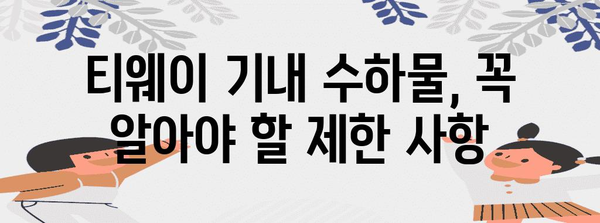 티웨이 기내 수하물 규정 | 허용 규격, 제한 사항 파악하기