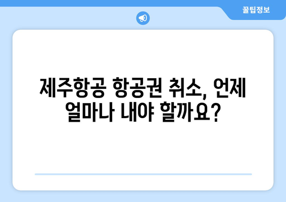 제주항공 취소 위약금 안내 | 계획 변경 시 수수료 이해하기