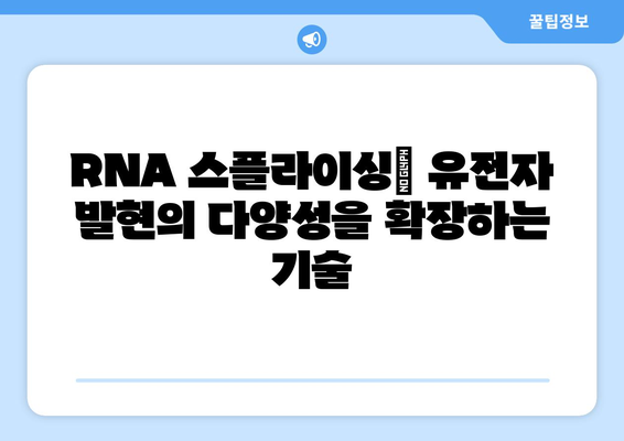 RNA 가공 및 조절 | 유전자 발현 정밀 조정