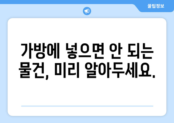 비행기 보안 검사대 통과 꿀팁 | 기내 반입 허용 품목 안내