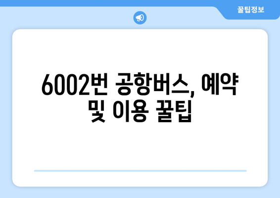 6002번 공항버스 | 청량리-인천공항 운행 시간 및 요금