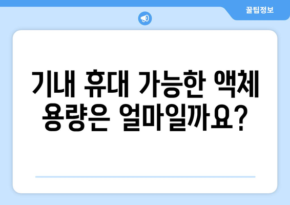 비행기 액체 반입 가이드 | 액체류 반입 요령과 규정