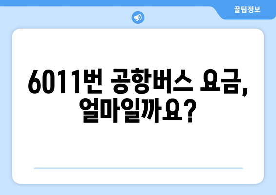 6011번 공항버스 | 운행 시간, 노선, 요금