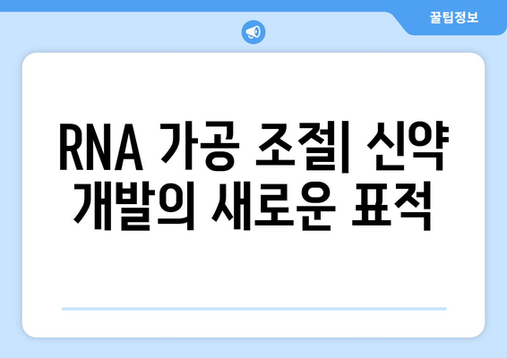 RNA 가공 및 조절 | 유전자 발현 정밀 조정