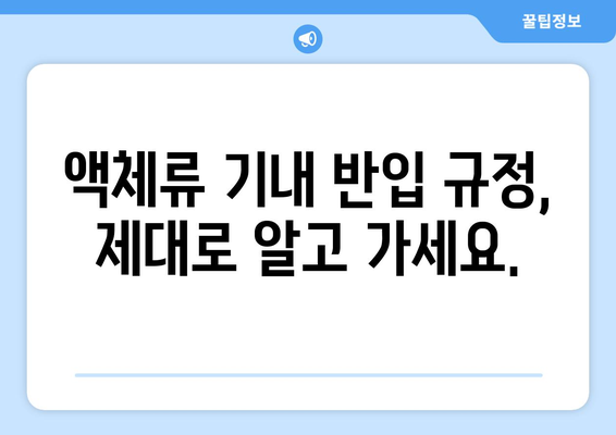 비행기 보안 검사대 통과 꿀팁 | 기내 반입 허용 품목 안내