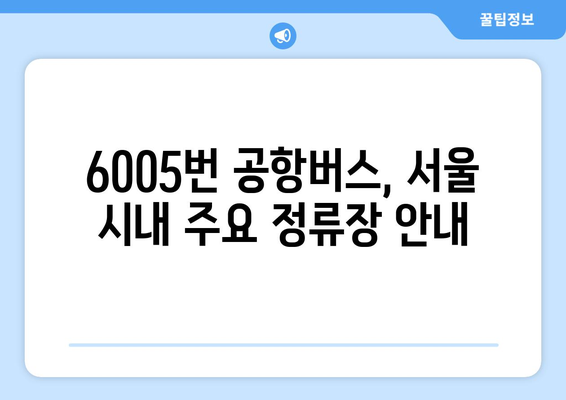 6005번 공항버스 | 운행 시간, 노선, 정류장