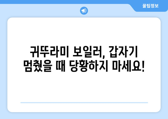 귀뚜라미 보일러 고장 대처법 안내