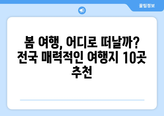 봄맞이 여행 | 전국 매력적인 여행지 10곳 탐방