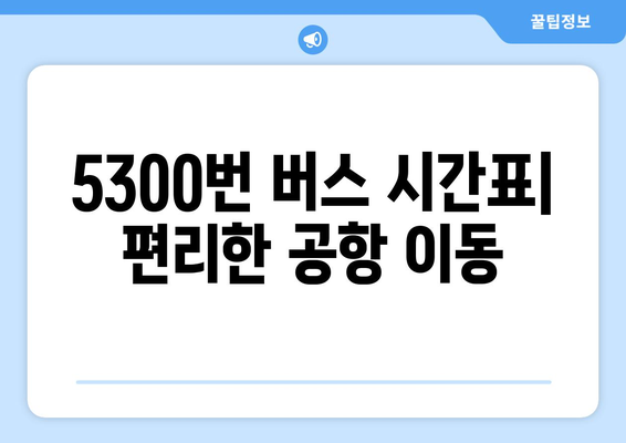 공항리무진버스 5300번 | 시간표, 요금, 노선 안내