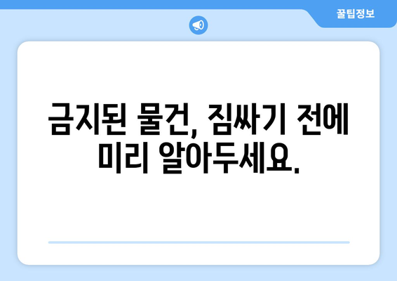 공항 보안 검사대 금지 물품 리스트 | 안전한 여행을 위한 필수 지식