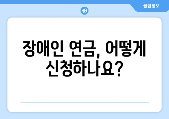 장애인 연금 가이드 | comprenhensive 가이드