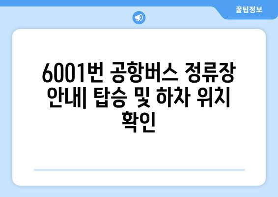 6001번 공항버스 | 운행 시간, 정류장, 요금 정보