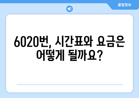 6020번 공항리무진버스 | 노선도, 시간표, 요금, 승하차장, 소요시간